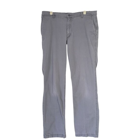 Dockers Mens Gray Straight Fit Chinos Pants 34 x 34 Flat Front Staple Minimalist - Picture 1 of 9